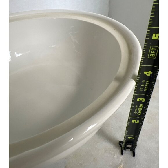 Vtg Hall Porcelain White Lidded Casserole Dish 8.5" Round Oven-To-Table Service - Picture 7 of 9